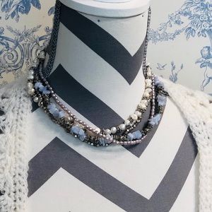 Multi Strand Beaded Faux Pearl Necklace
